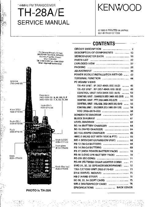 Kenwood th28a e manuale di riparazione del ricetrasmettitore. - Manual de reparación de la bomba del inyector bosch pes.