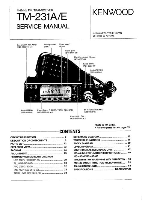 Kenwood tm231a e transceiver repair manual. - Original 2004 suzuki vitara owners manual.