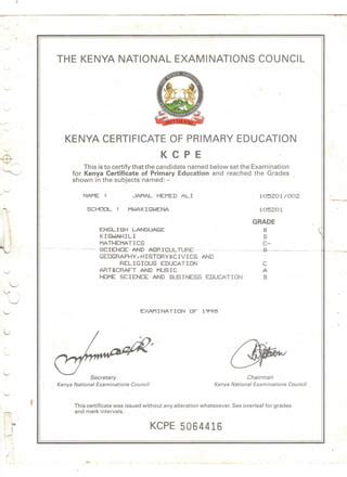 Kenya certificate of primary education registration manual. - Harcourt social studies grade 5 study guide.