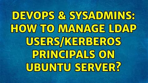 Kerberos - Service Principals Ubuntu