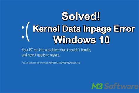 Kernel data inpage error windows 10.  This can be caused by How to fix KERNEL DATA INPAGE ER...