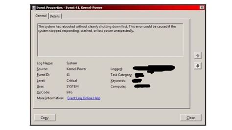 Kernel power event 41. EEvent Properties - Event 41, Kernel-Power The system has rebooted without cleanly shutting down first. This error could be caused if the system stopped responding ... 