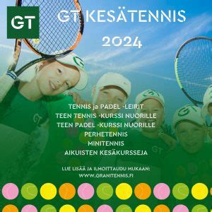 Kesän 2024 ilmoittautuminen on nyt... - Grani Tennis ry, …