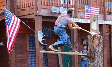 Ketchikan lumberjack show. Oct 1, 2015 · The Great Alaskan Lumberjack Show reflects upon southeast Alaska’s rich logging history and comes to life with thrilling displays of strength and agility. These world champion athletes wearing spiked boots & hard hats compete in 12 athletic events that utilize seven-pound axes, six-foot razor sharp saws, tree climbing gaffs, and souped up ... 