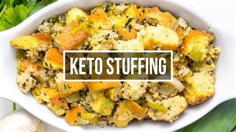 Keto Stuffing [with Homemade 90-second Bread] - YouTube