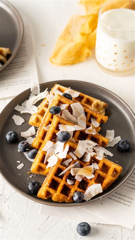 Keto waffles recipe. Preheat a waffle iron and coat with cooking spray. In a medium bowl, mix together the protein powder, coconut flour, baking powder, and coconut sugar. Add the eggs, almond milk and vanilla extract to the dry mixture; stir until thoroughly combined and batter forms. Place ¼ cup batter into each well of the waffle iron. 