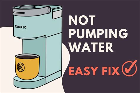 Keurig will not pump water. Problems with the water tank can also contribute to a Keurig not pumping water. If the tank is not properly seated or there is a blockage in the water inlet, it can hinder the flow of water into the pump. Take a moment to check the water tank and ensure it is securely positioned on the Keurig. Also, inspect the water inlet for any debris or ... 