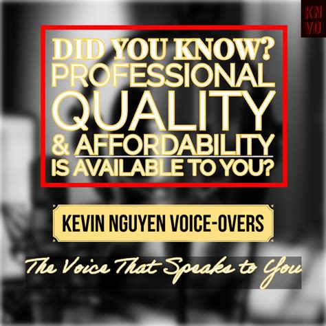 Kevin Nguyen - Voiceover Artist - Kevin Nguyen VOA