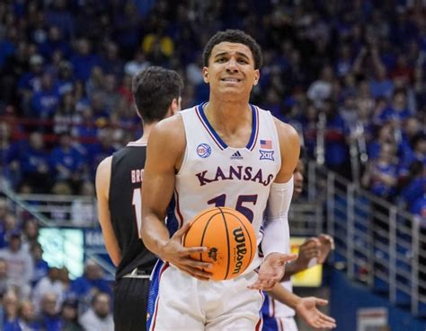Kansas guard Kevin McCullar Jr. celebrates a score against Duke at the Champions Classic. McCullar missed KU basketball's game vs. Texas Southern on Monday due to injury.
