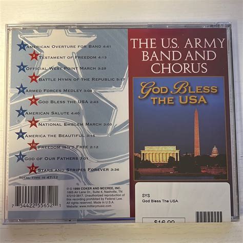 Key, BPM of God Bless the U.S.A. By US Army Band and Chorus