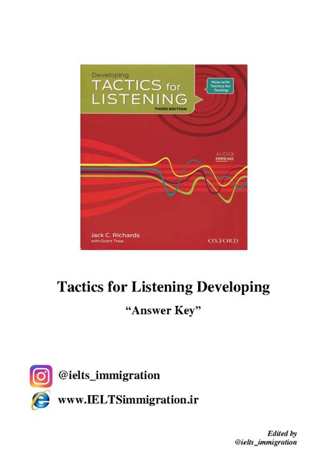 Key Answer Developing Tactics Of Listening