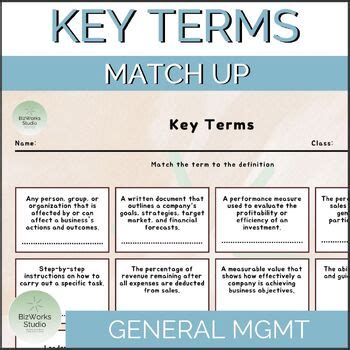 Key Terms Match