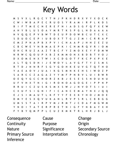 Key Words Word Search WordMint