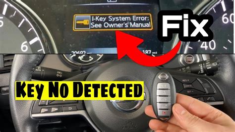 HELP; incorrect key id / key not detected Altima 2014. 2014 Nissan Altima S. My key fob works for remote lock/unlock/trunk. But it won’t start with the push button start while in the vehicle. I try pressing start with key in my pocket and it says key not detected. Only works when I hold key up to the start button and if I am driving and stop .... 