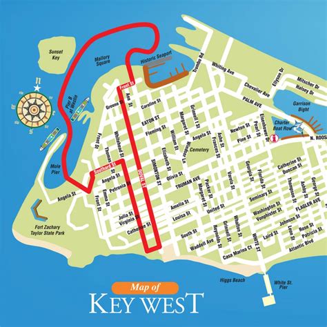 Key West is a small island - about 4 miles long and less than 2 miles wide - located at the westernmost tip of the Florida Keys chain. It's connected to the Florida peninsula by U.S. Highway 1 ....