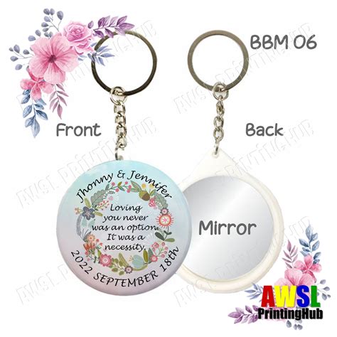 Keychain wedding ring holder.  Check out our keychain with mirror and name selec...