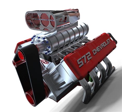 Keyshot Rendering Chevy V8 Engine 3D CAD Model Library GrabCAD