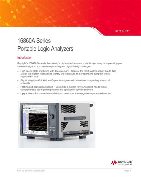 Keysight 16860A Portable Logic Analyzers Data Sheet - 百度文库