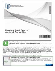 Keystone Credit Recovery Answer Key Consumer Math