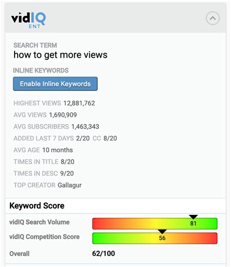 Keyword Tools - vidIQ