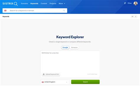 Keywords Startpage SISTRIX