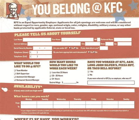 Kfc Job Application Answers