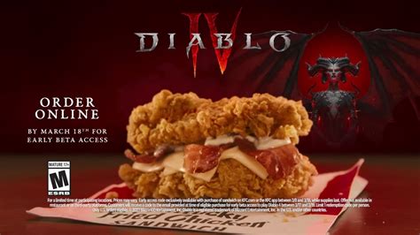 Kfc double down diablo 4. The Double Down features two fried chicken filets in place of sandwich buns. In the middle is cheese, bacon and sauce—no vegetables or carbs here. The sandwich, which costs $11.99 for a combo ... 