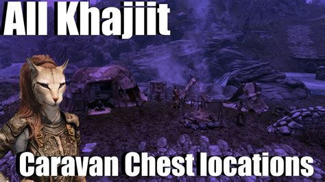 Khajiit caravan chest. Poundx2 11 years ago #2. I believe so, it's just that in some cities such as Whiterun, you have to clip through the terrain because the chest is located under the map. To far under … 