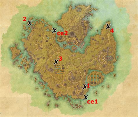 Khenarthi’s Roost Treasure Map Locations. Treasure Map I – next to the rock spire and a tree missing its top half; Treasure Map II – surrounded by 3 trees; Treasure Map III – on top of the hill next to a small fern; Treasure Map IV – next to the steps of the ruins; Treasure Map CE I – by the water’s edge. 