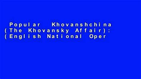 Khovanshchina english national opera guide 48. - Como relacionarse mejor manual de tecnicas para desarrollar relaciones mas satisfactorias dinamicas y duraderas.