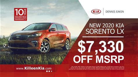 Kia killeen. Know what Kia vehicle you're looking for in Killeen? Tell us the model, trim, and color, and let us know about any other specifics you're looking for and we'll take care of the rest! Dennis Eakin Kia. Sales 254-735-3126. Service 254-735-3262. 5200 E Central Texas Expy Killeen, TX 76543 