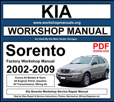 Kia sportage 2002 sorento repair or service or workshop manual owners. - Free repair manual honda st1100 download.