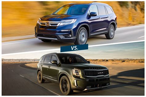 Kia telluride vs honda pilot. Nov 29, 2023 · The 2024 Hyundai Palisade starts at $36,400, undercutting the Pilot by a few hundred dollars to win this portion of our head-to-head. Base models have navigation, Apple CarPlay, Android Auto, a Wi-Fi hot spot, adaptive cruise control and driver-attention monitoring. The Calligraphy Night Edition trim tops the range, beginning at $53,600. 