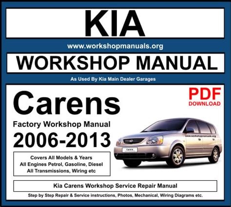 Kia workshop manual carens 2 crdi. - Manual de reparacion bmw 320d e46.