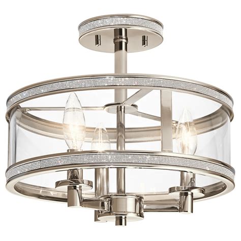 Kichler Angelica 13-in W Polished Nickel Clear Glass ... - Lowe