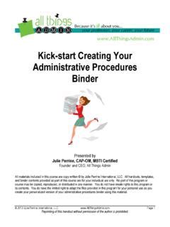 Kick-start Creating Your Administrative Procedures Binder