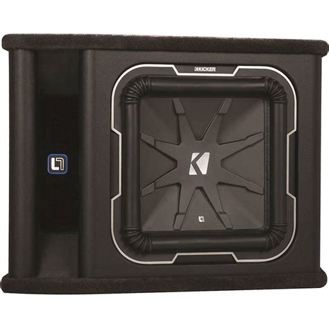 Kicker l7 12s. 12" subwoofer with dual 4-ohm voice coils. square SoloKon™ polypropylene cone with Santoprene rubber surround. cast aluminum basket. power handling: 450-900 watts RMS. peak power: 1800 watts. frequency response: 20-100 Hz. sensitivity: 86.9 dB. mounting depth: 7-7/8". sealed box volume: 1.0-2.0 cubic feet. 