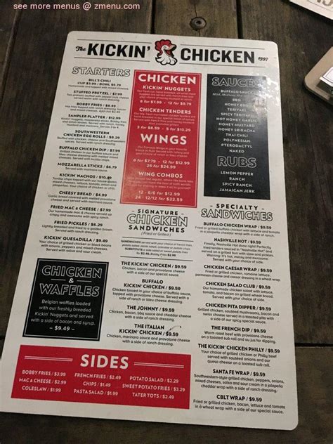 Order delivery or pickup from Kickin Chicken in Mount Pleasant! View Kickin Chicken's January 2024 deals and menus. Support your local restaurants with Grubhub!. 