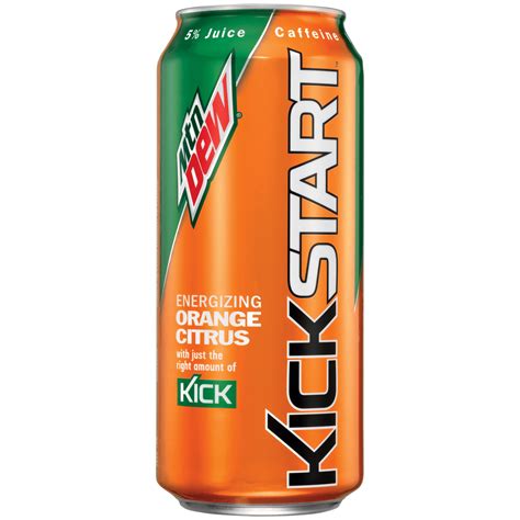 Kickstart drink. Mtn Dew Kickstart is returning to its roots. This NEW line of Mtn Dew Kickstart offers the bold taste of original Mtn Dew flavor that you know and love at only 80 calories per 16oz can. … 