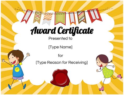Kid Certificate Template Free Printable