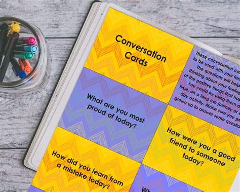 Kids Conversation Cards PRINTABLE Conversation Card Game Etsy