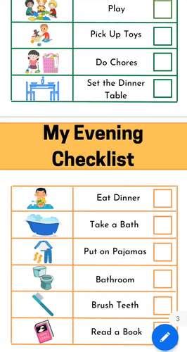 Kids Daily Routines Visual Schedule Checklist Occupational Therapy