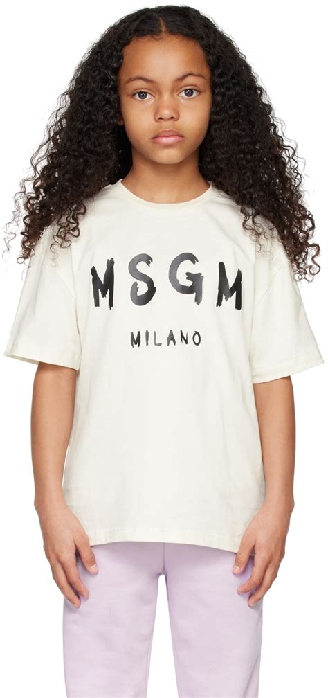 Kids Girls Mickey And Friends Off White Printed T-Shirt