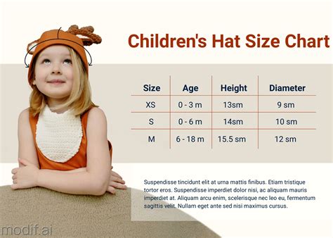Kids Hat Size Chart in PDF Download
