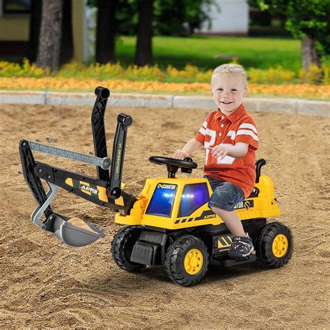 Kids Ride-On Excavator Bulldozer 6V Battery Powered …