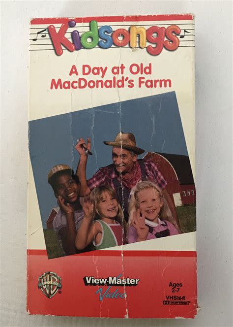 Kidsongs a day at old macdonalds farm vhs. The first Kidsongs installment is A Day at Old MacDonald's Farm, released in 1985. Join the boys and the girls for a musical day on the farm and meet all of their animal friends. Milk the cows, feed the piglets, cuddle the ducklings and meet Mary's famous lamb as you sing the songs we all know and love. Bounce along on an old-fashioned hayride and sing … 