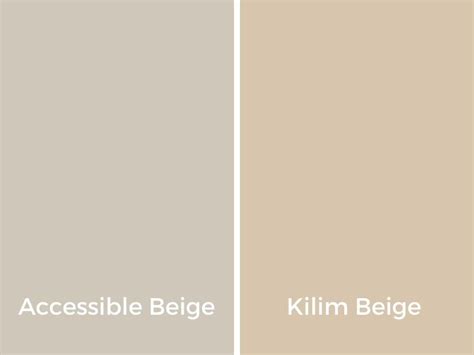 Kilim beige vs accessible beige. Benjamin Moore Chantilly Lace. Benjamin Moore Swiss Coffee. Benjamin Moore Simply White. Sherwin Williams Agreeable Gray. Sherwin Williams Realist Beige. Home Paint Colors, Tutorials & Tips. Learn about Sherwin Williams Accessible Beige, a neutral paint color that is warm yet oh-so-soft. It's a perfect beige with a hint of gray. 