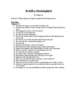Kill To A Check Mockingbird Answers Questions