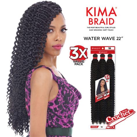 Kima braid water wave. Harlem125 Crochet Braids Kima Braid Water Wave 18" WASHING INSTRUCTION. Fill a basin with cool or lukewarm water. Add a dash of mild shampoo and swish gently. Shake out, do not brush when wet and drip dry. Rinse thoroughly in cold water. Do not use curling iron or curling kits. 