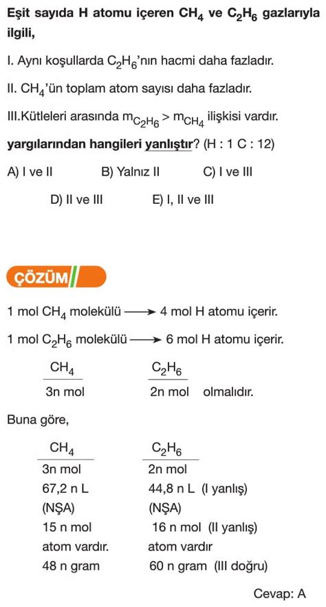 Kimyanın Temel Kanunları ve Kimyasal Hesaplamalar Soruları ve Çözümleri .